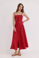 Hoss Intropia Ailin. Vestido midi rojo rojo