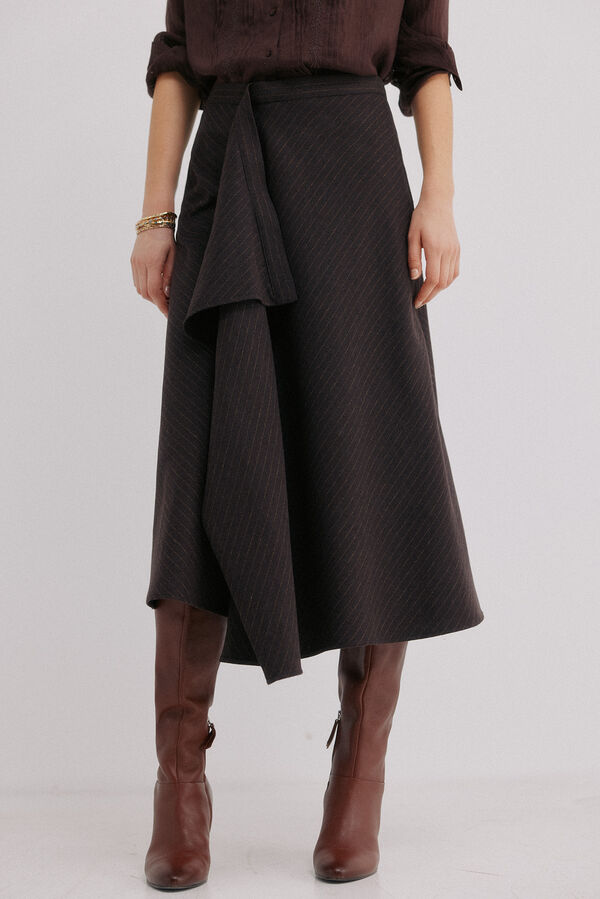 Hoss Intropia Rina. Falda a rayas Estampado Marron