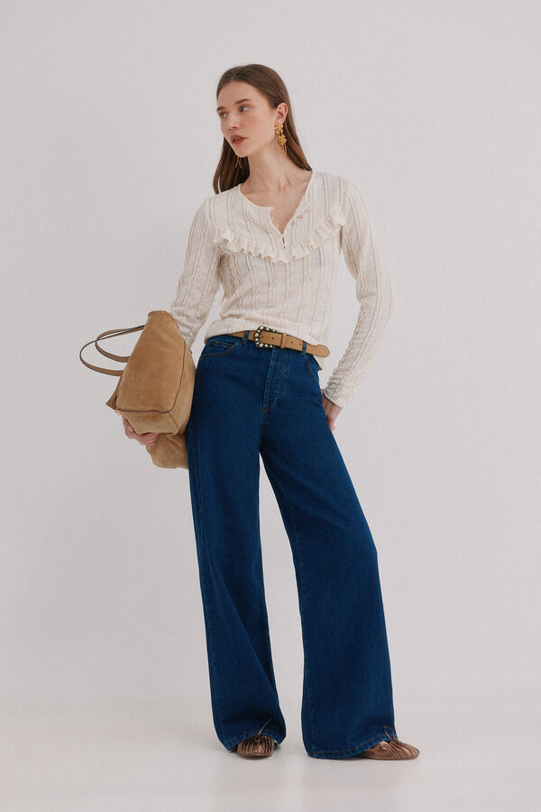 Hoss Intropia Miranda. Camiseta rom&aacute;ntica Marfil