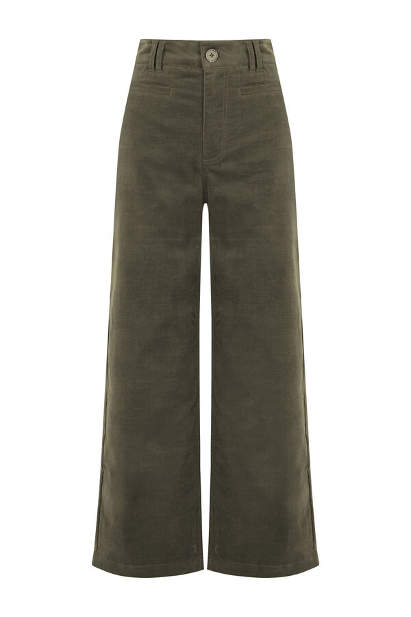 Hoss Intropia Paulette. Pantalón wide leg Kaki