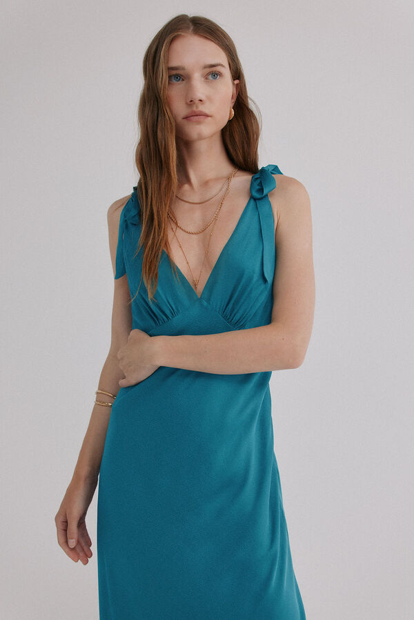 Hoss Intropia Leonor. Vestido fluido Turquesa