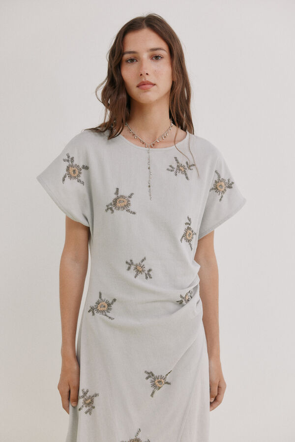 Hoss Intropia Aveline. Vestido abalorios Azul