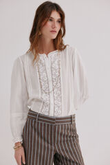 Hoss Intropia Caridad. Blusa rom&aacute;ntica Marfil