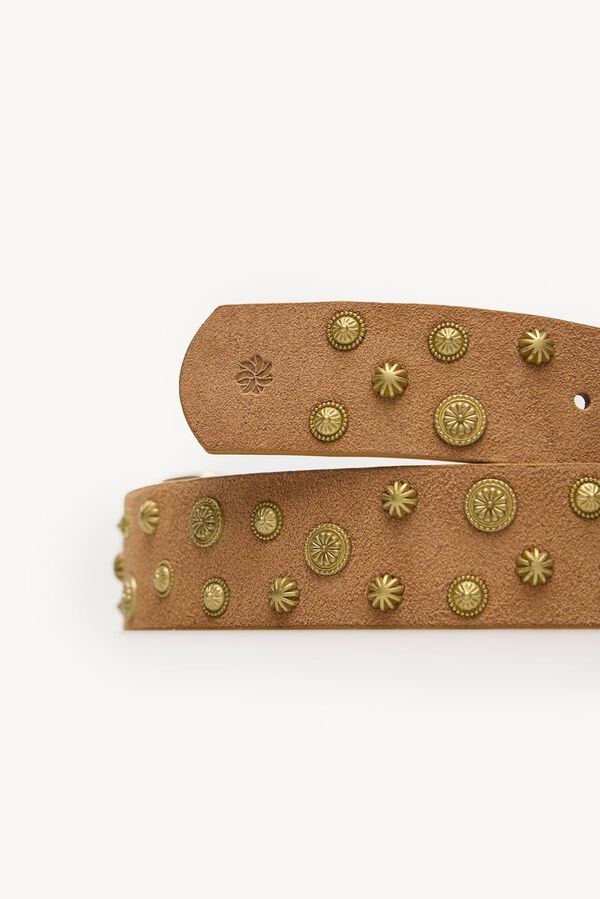 Hoss Intropia Lianna. Cintur&oacute;n serraje con tachas Marron