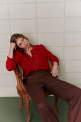 Hoss Intropia Caridad. Blusa rom&aacute;ntica rojo