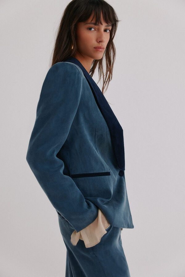 Hoss Intropia Eugenia. Blazer solapa a contraste Azul marino
