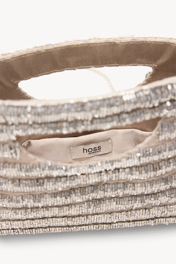 Hoss Intropia Nina. Bolso de mano abalorios Gris