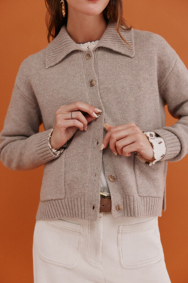 Hoss Intropia Itziar. C&aacute;rdigan con bolsillos Beige