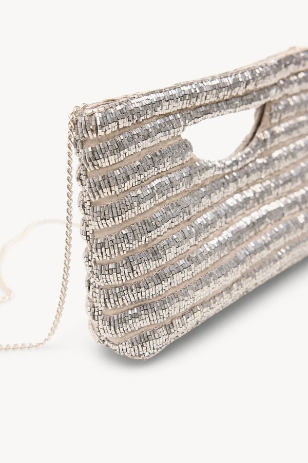Hoss Intropia Nina. Bolso de mano abalorios Gris