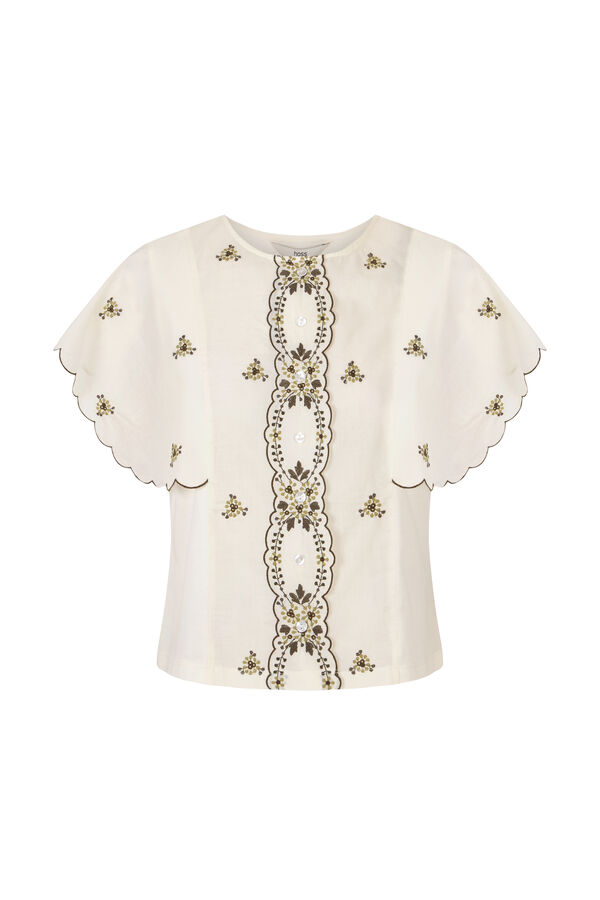 Hoss Intropia Malena. Camiseta escote redondo Beige