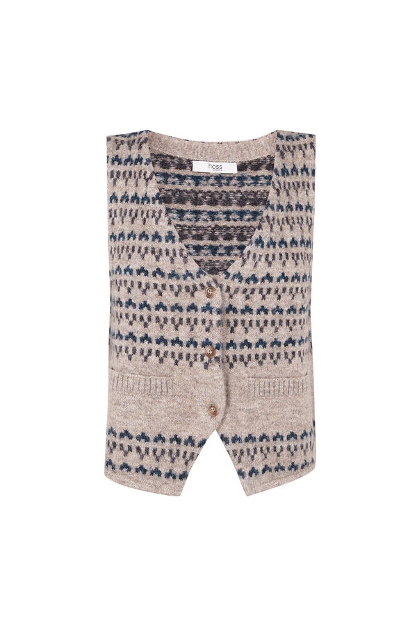 Hoss Intropia Nela. Chaleco tricot Estampado granate