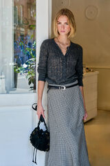 Hoss Intropia Romilda. Falda cuadros Estampado azul