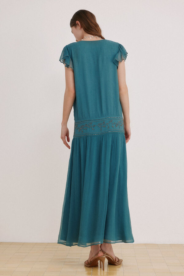 Hoss Intropia Ander. Vestido abalorios Azul