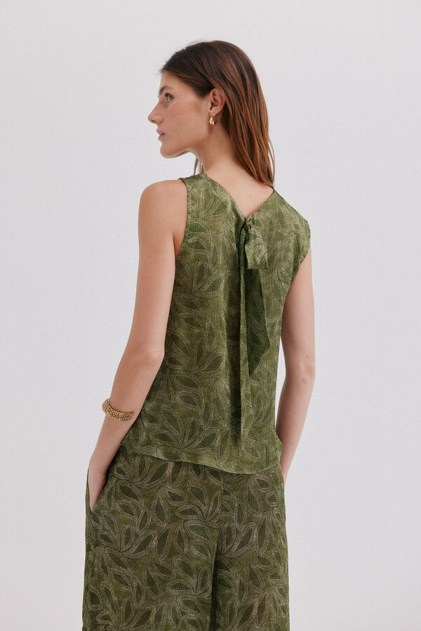 Hoss Intropia Cornelia. Top asim&eacute;trico Estampado Verde