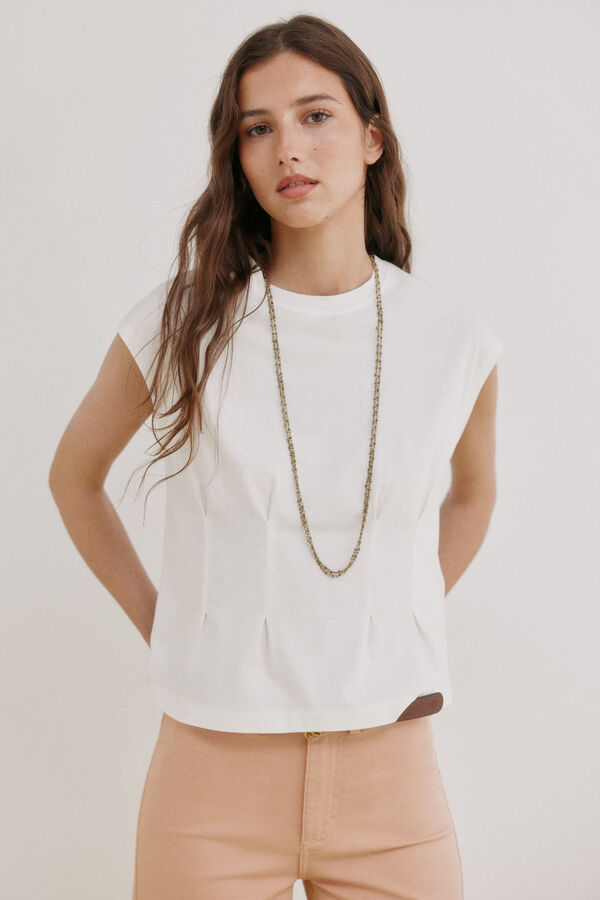 Hoss Intropia Margot. Camiseta entallada Marfil