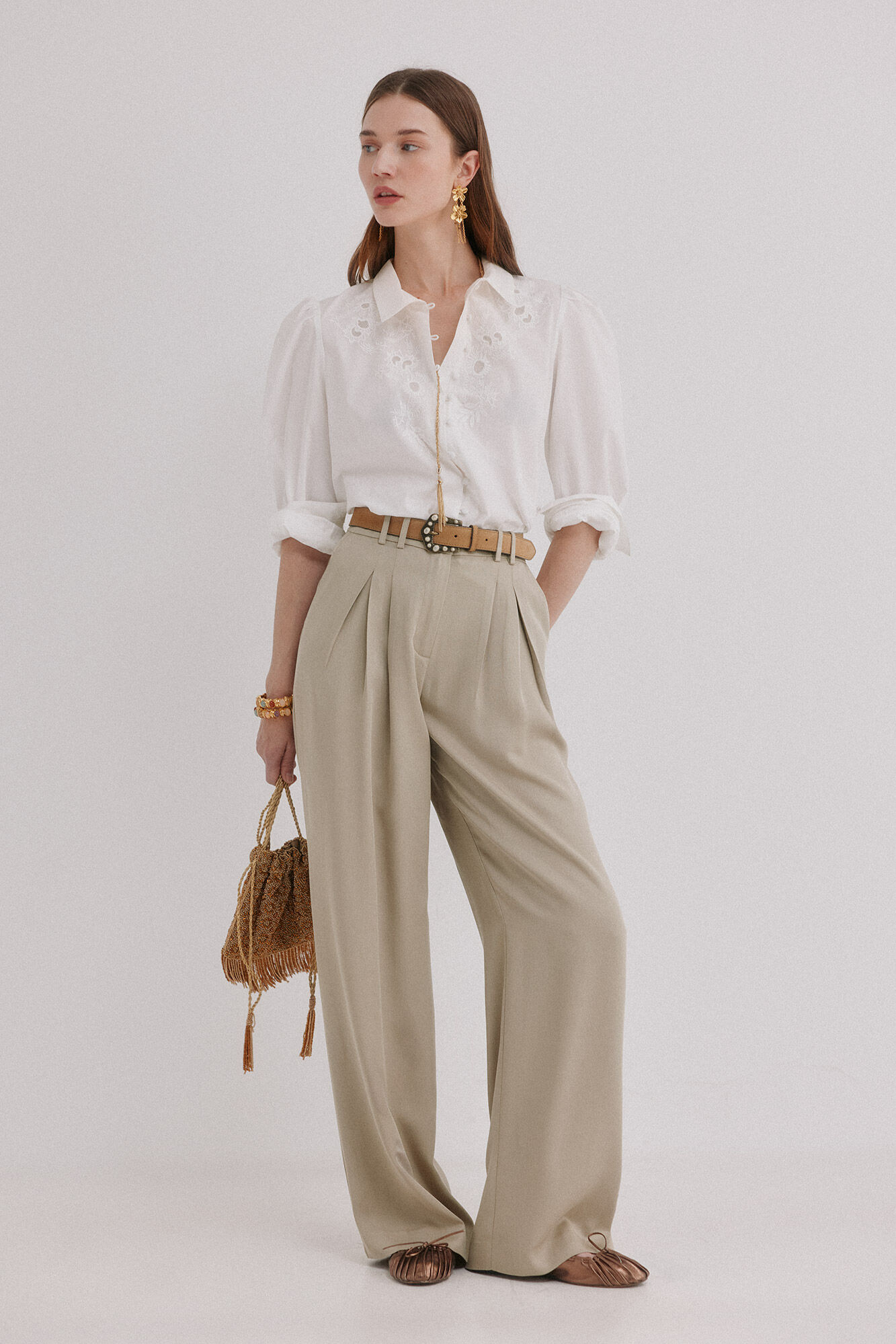 Hoss Intropia Paloma. Pantal&oacute;n doble pliegue