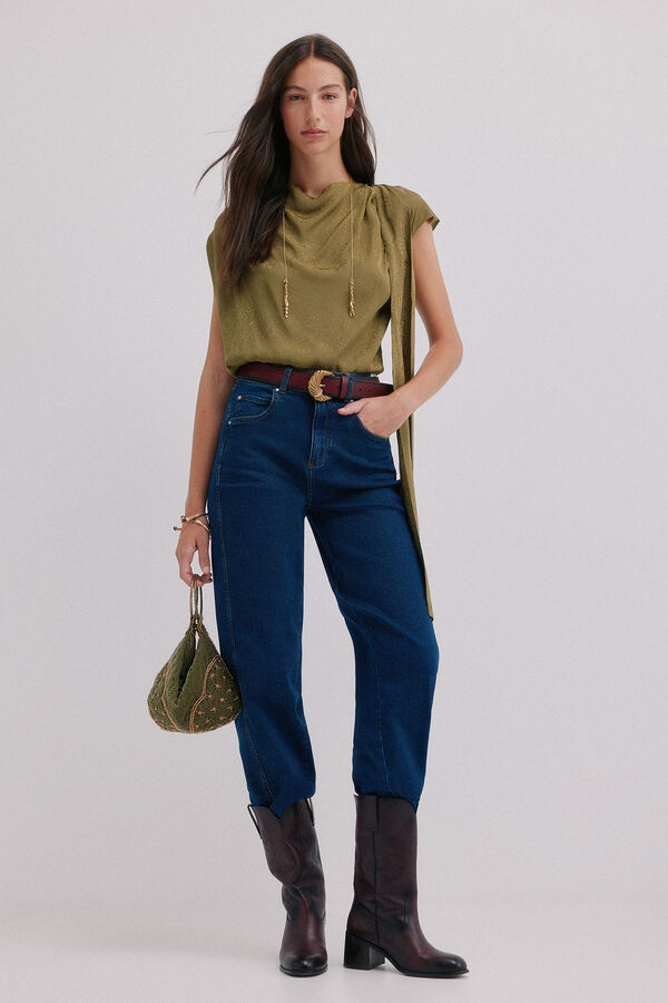 Hoss Intropia Charlotte. Top drapeado Kaki