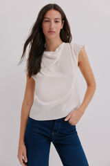Hoss Intropia Constance. Blusa drapeada Marfil