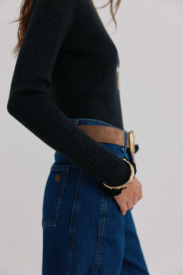 Hoss Intropia Nidia. Top con detalle de ondas Gris