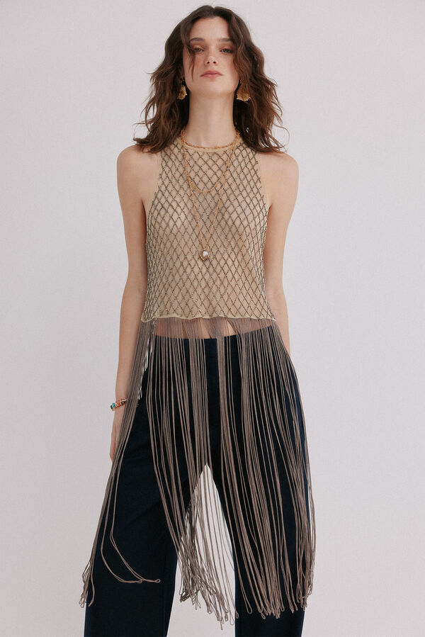 Hoss Intropia Cindy. Top con abalorios Marfil