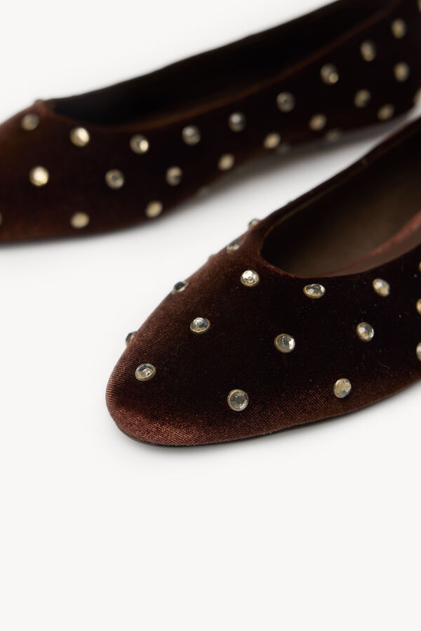 Hoss Intropia Martina. Bailarinas con cristales Marron oscuro