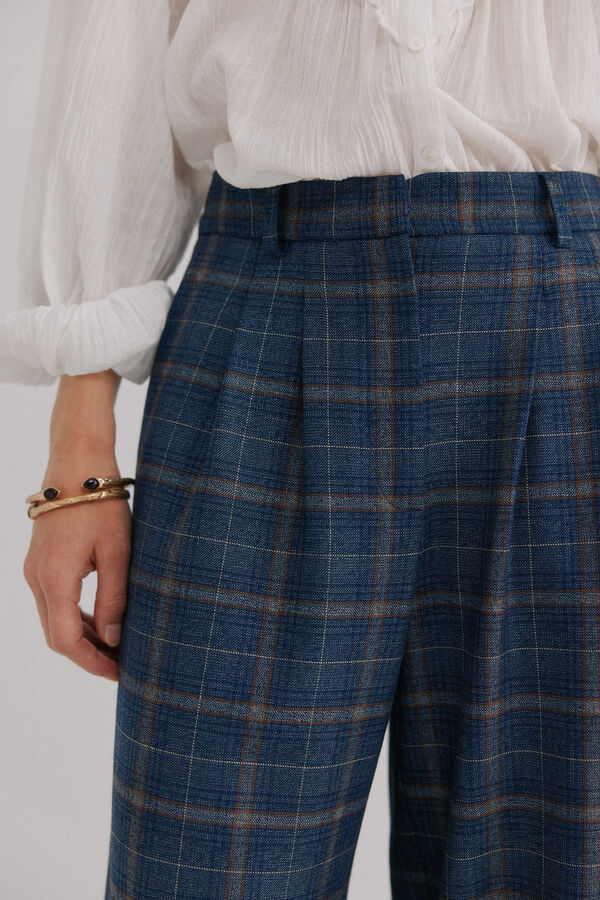 Hoss Intropia Patricia. Pantalones cuadros Azul marino