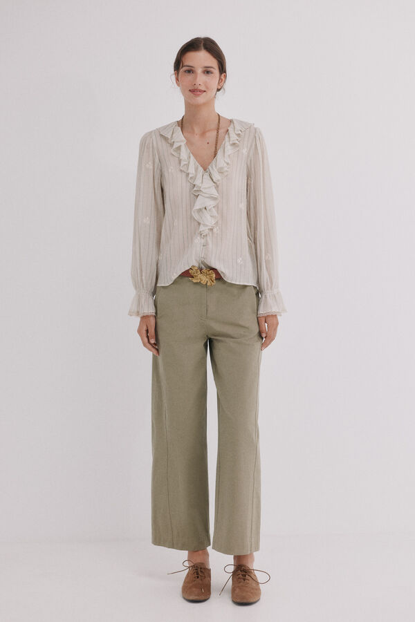 Hoss Intropia Poppy. Pantal&oacute;n chino Kaki