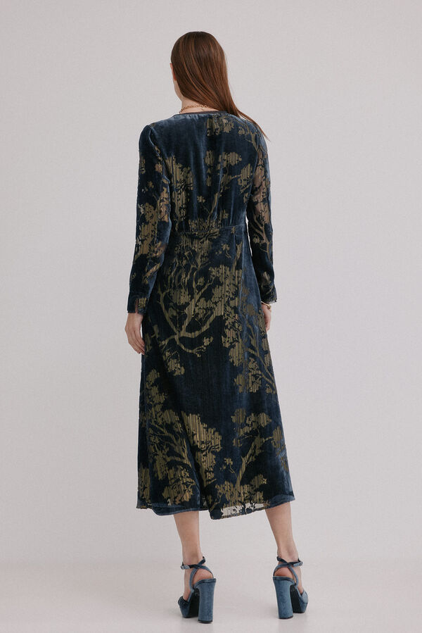 Hoss Intropia Adriana. Vestido jacquard Estampado azul