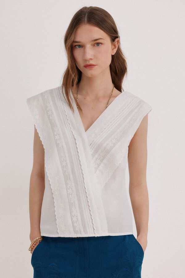 Hoss Intropia Carola. Blusa rom&aacute;ntica Blanco