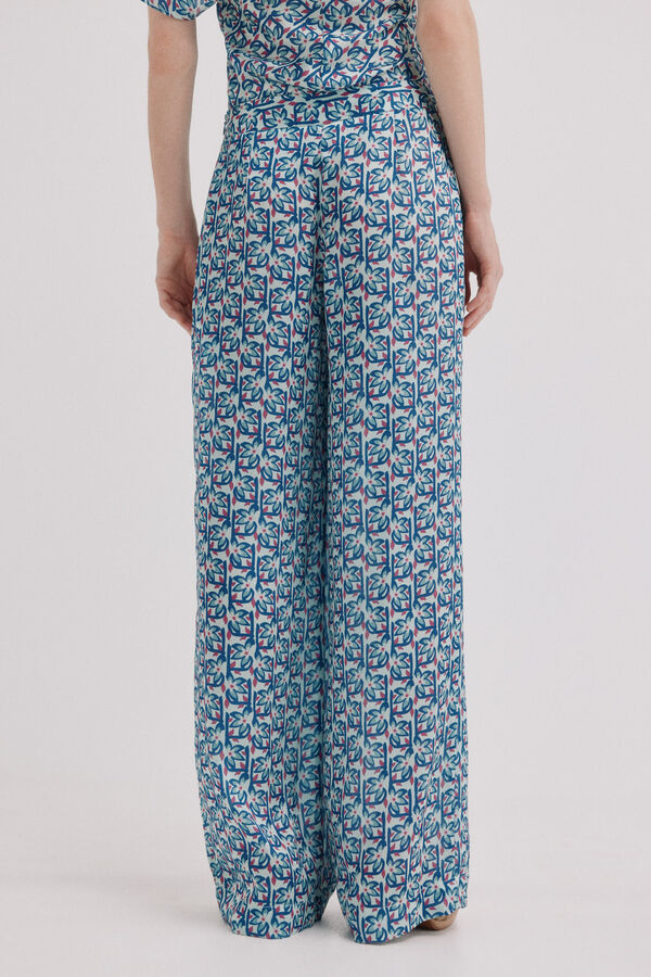 Hoss Intropia Primrose. Pantal&oacute;n pinzas Estampado morado
