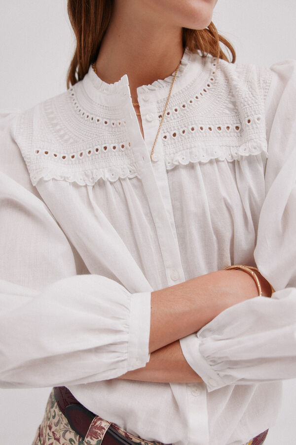 Hoss Intropia C&eacute;cile. Blusa bordada Blanco