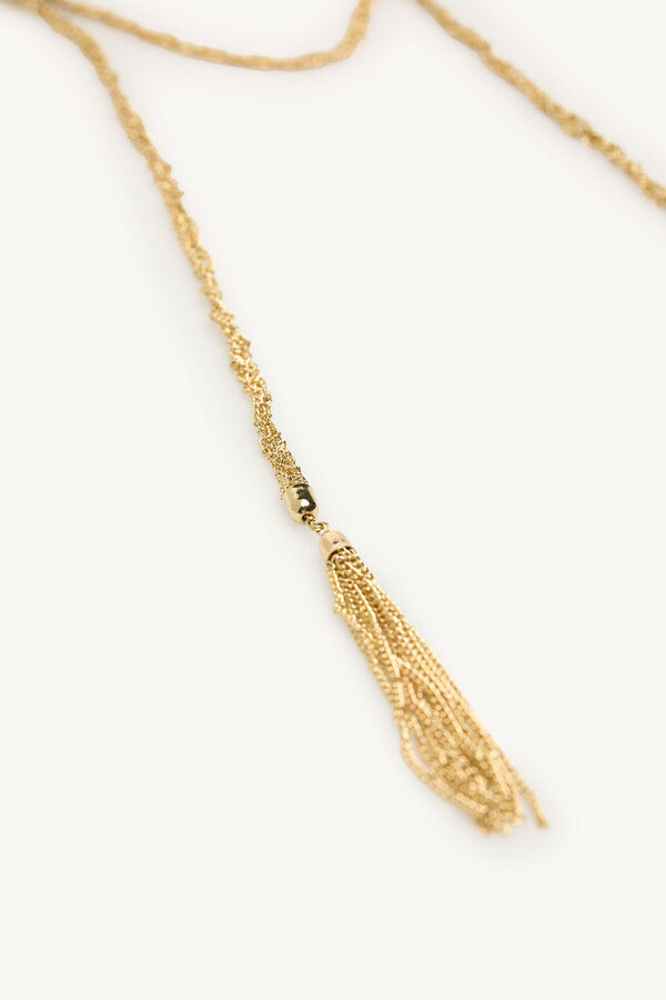 Hoss Intropia Nicole. Collar largo cadena trenzada Dorado