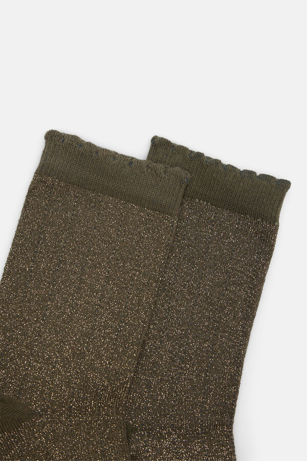 Hoss Intropia Leona. Calcetines algod&oacute;n de glitter Kaki