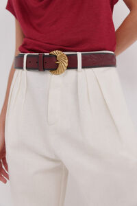 Hoss Intropia Lilit. Cintur&oacute;n piel bordado