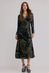 Hoss Intropia Adriana. Vestido jacquard Estampado azul