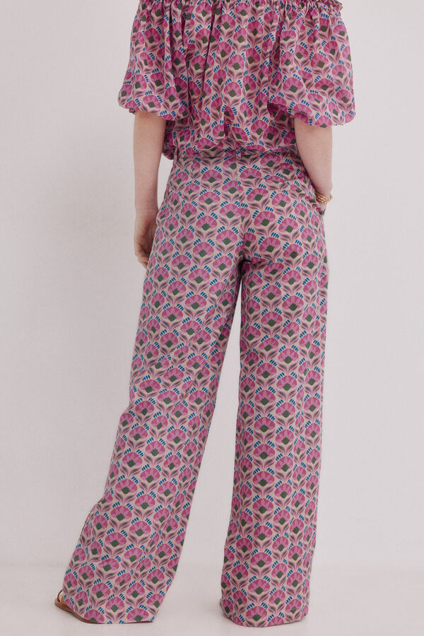 Hoss Intropia Persia. Pantal&oacute;n floral Rosa