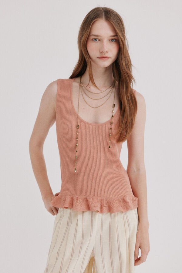 Hoss Intropia Ivetta. Top con volante Rosa