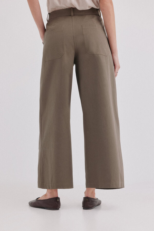 Hoss Intropia Pietra.Pantal&oacute;n pinzas Kaki