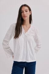 Hoss Intropia Marina. Camiseta bordada Blanco