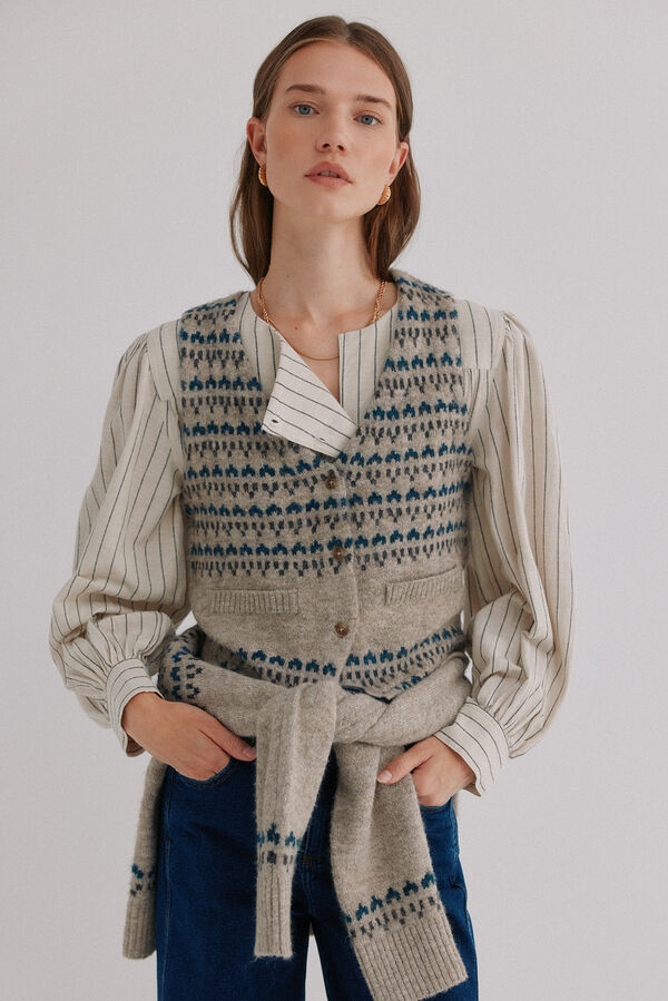 Hoss Intropia Nela. Chaleco tricot Estampado granate