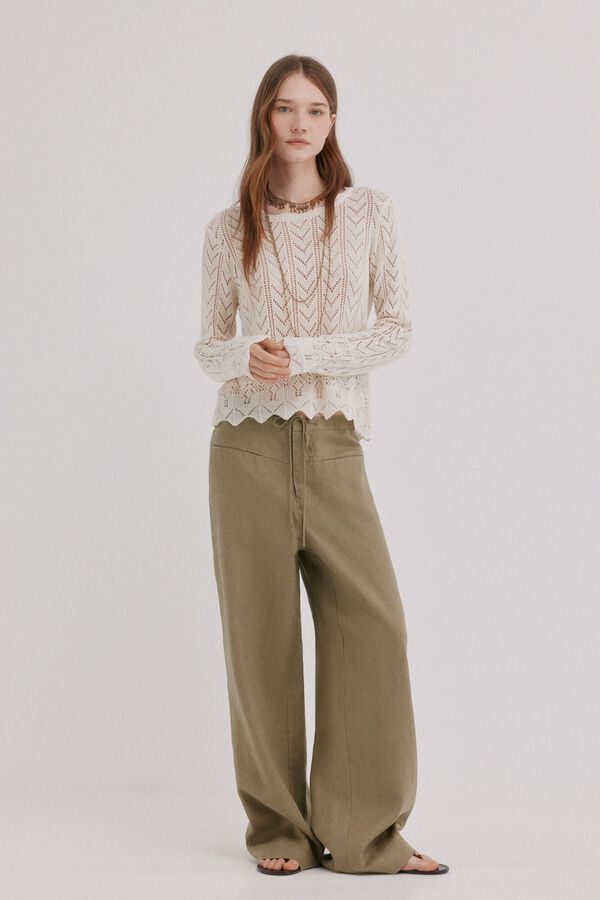Hoss Intropia Ivy. Jersey calado Blanco