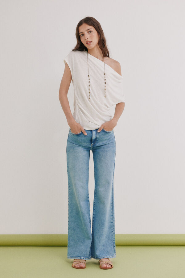 Hoss Intropia Madeline. Camiseta drapeada Beige