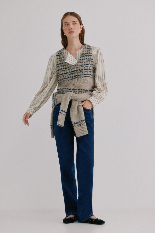 Hoss Intropia Nela. Chaleco tricot Estampado granate