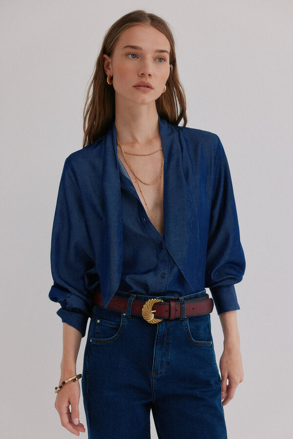 Hoss Intropia Graciela. Blusa con detalle nudo Azul marino