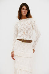 Hoss Intropia Nuria. Top de manga larga Beige