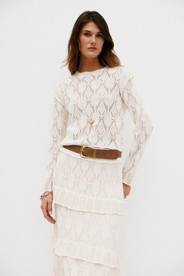 Hoss Intropia Nuria. Top de manga larga Beige