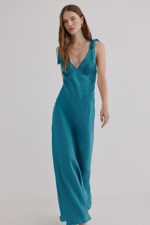 Hoss Intropia Leonor. Vestido fluido Turquesa