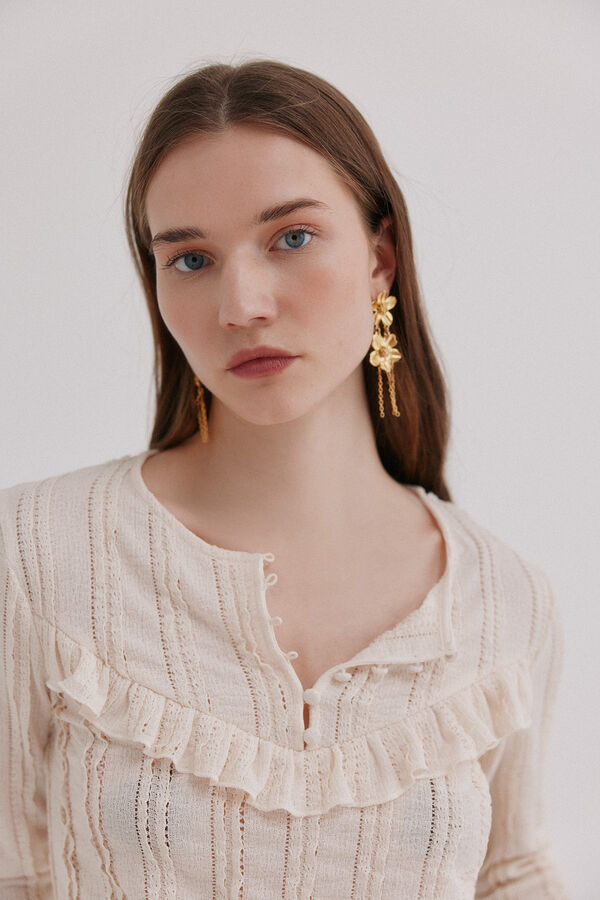 Hoss Intropia Miranda. Camiseta rom&aacute;ntica Marfil