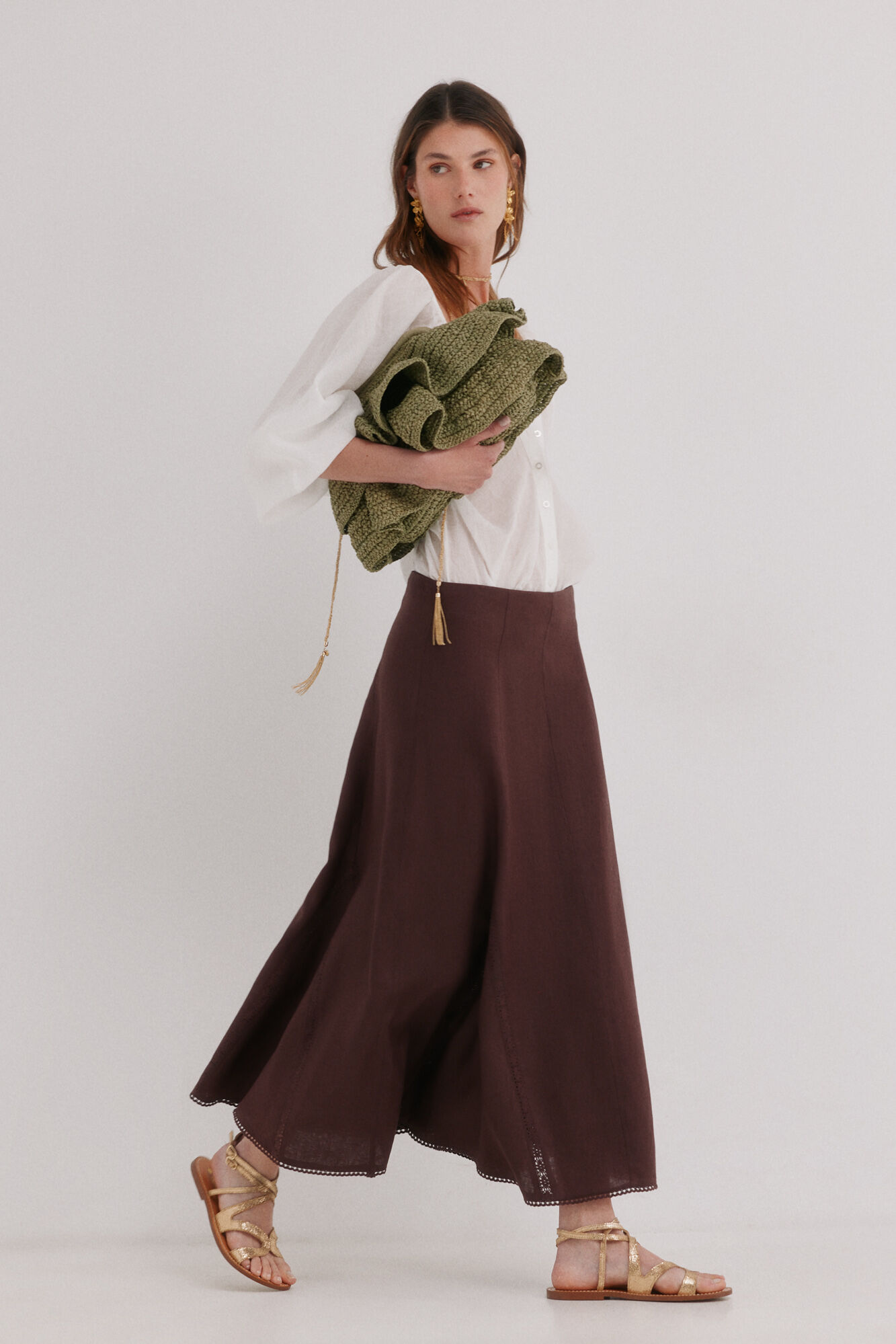 Hoss Intropia Nagore. Bolso de fibras naturales con volantes