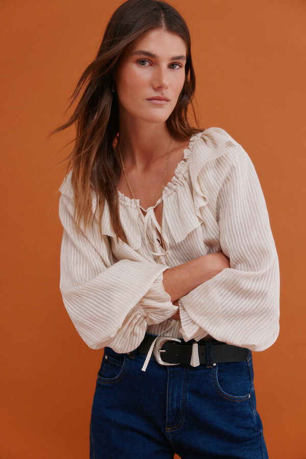 Hoss Intropia Cassandra. Blusa rom&aacute;ntica Marfil